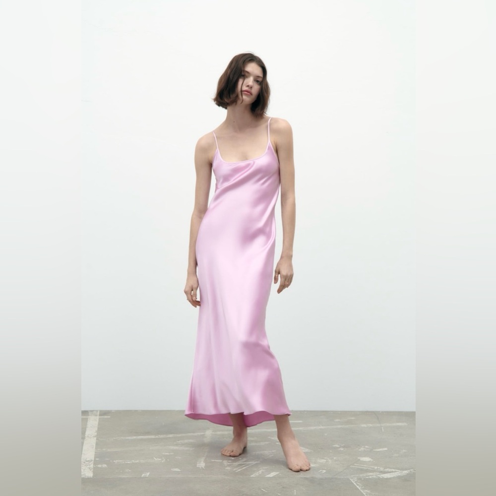 Zara Satin Effect Midi Dress